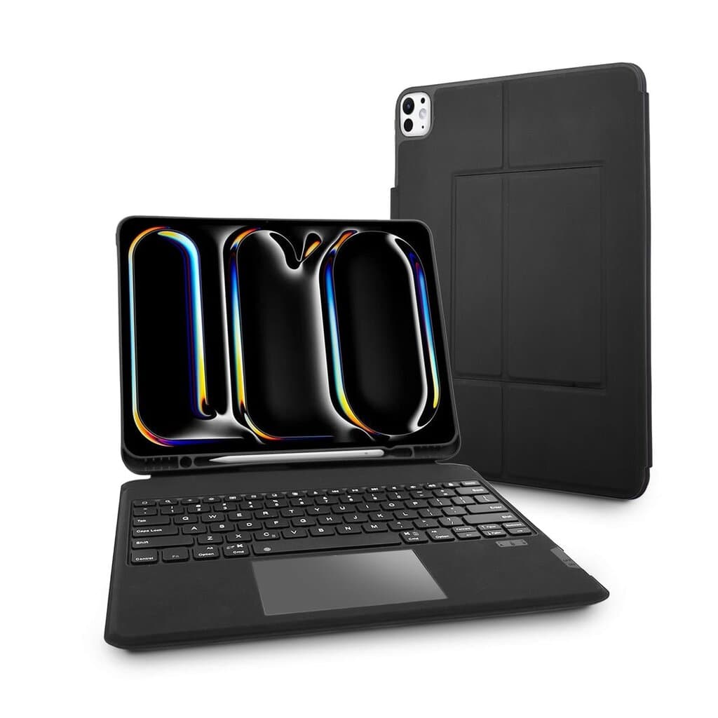 Arb/Eng Bluetooth Keyboard Case w/ Trackpad for iPad Air 13” (M2, M3), iPad Pro 12.9” (5, 6)