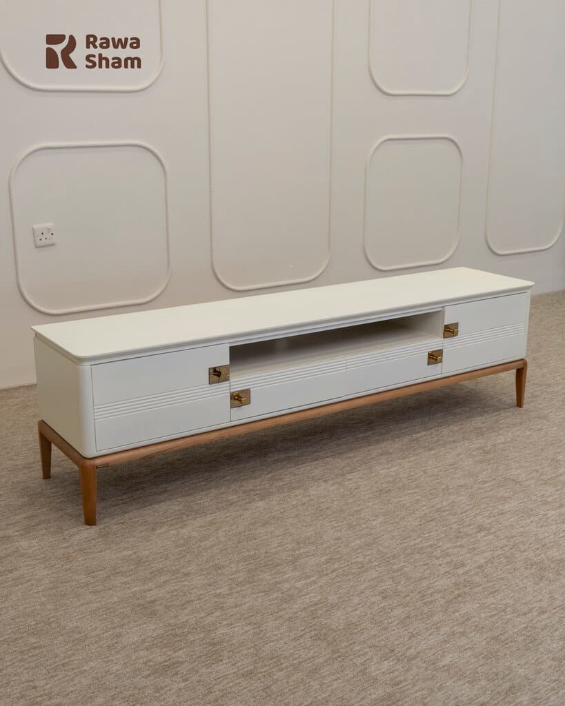 Modern 180cm TV Table - White