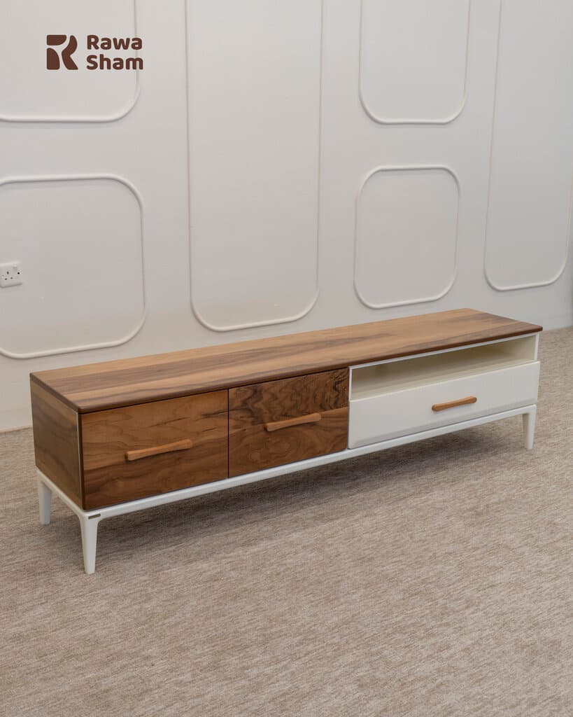 Modern 180cm TV Table - White