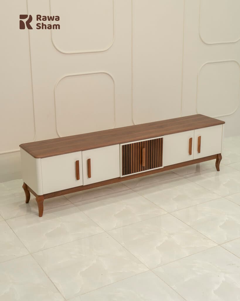 Modern 2m TV Table - White