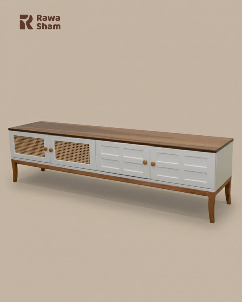 Modern 2m TV Table - White