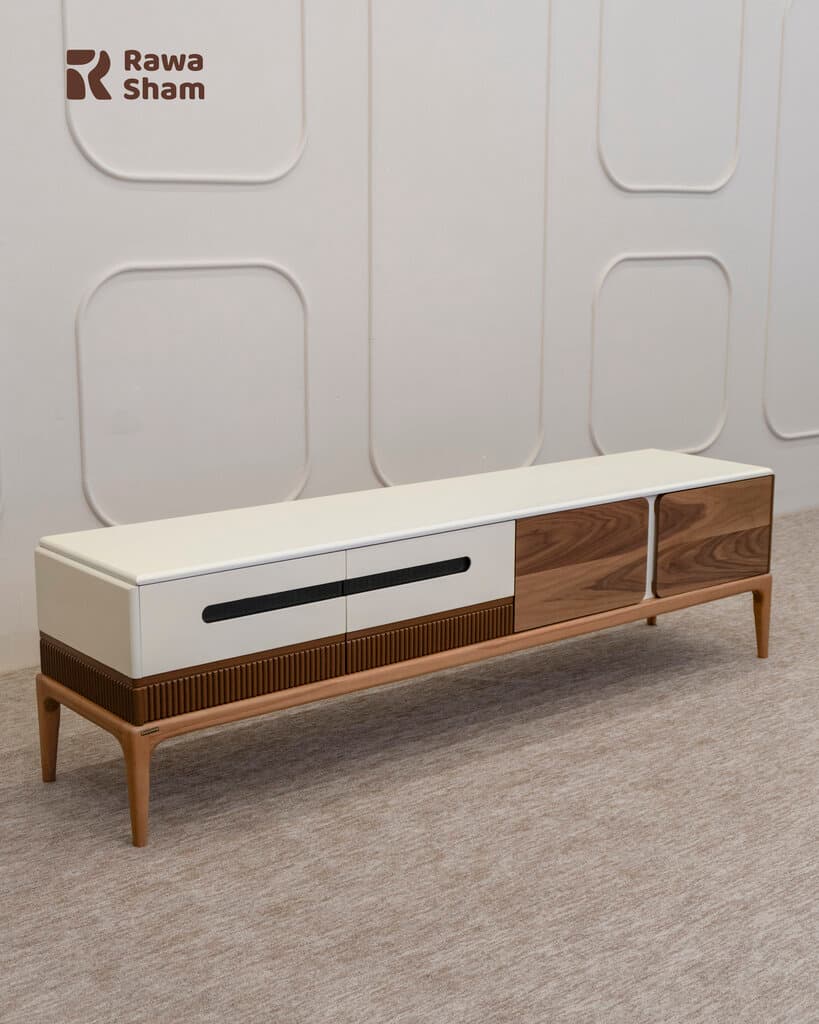 Modern 180cm TV Table - White