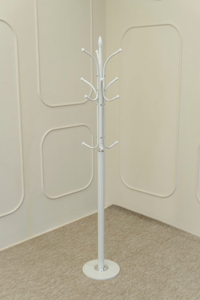 Metal Coat Rack - White