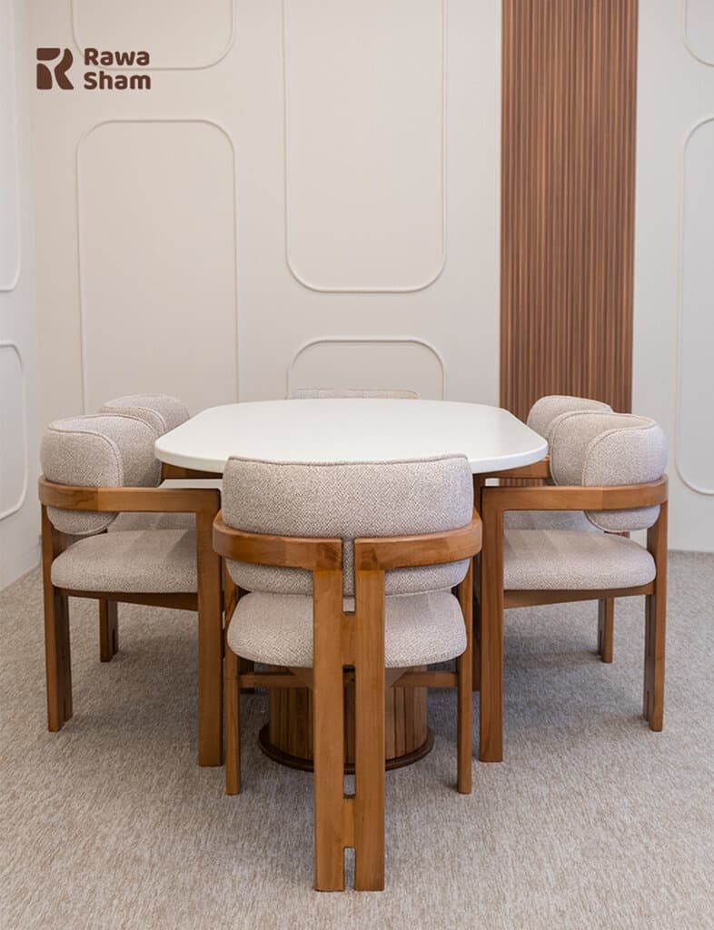 Eram 6 Person Dining Table - White 2