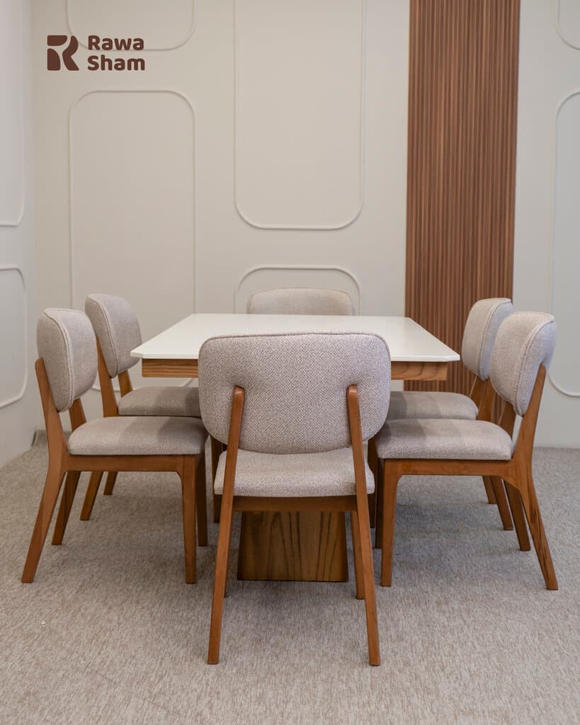 Milan 6 Person Dining Table - White 2