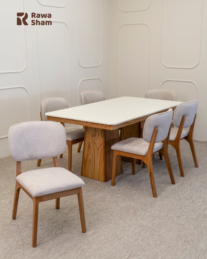 Milan 6 Person Dining Table - White 4