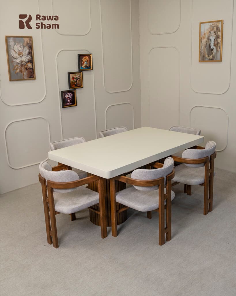 Iram 6 Person Dining Table - White