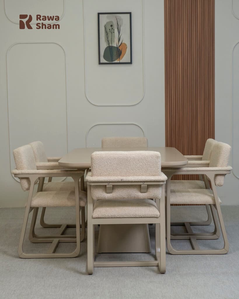 Protin 6 Person Dining Table - White 2