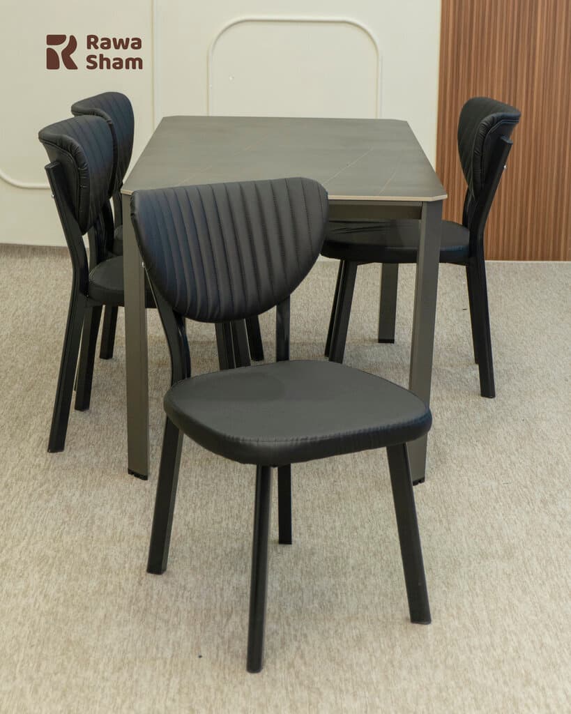 Marble Top 4 Person Dining Table - Black 5