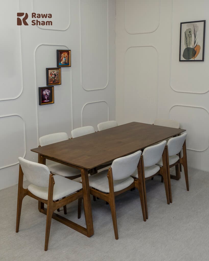 Malaysia 8078 Dining Table 8 Person - White