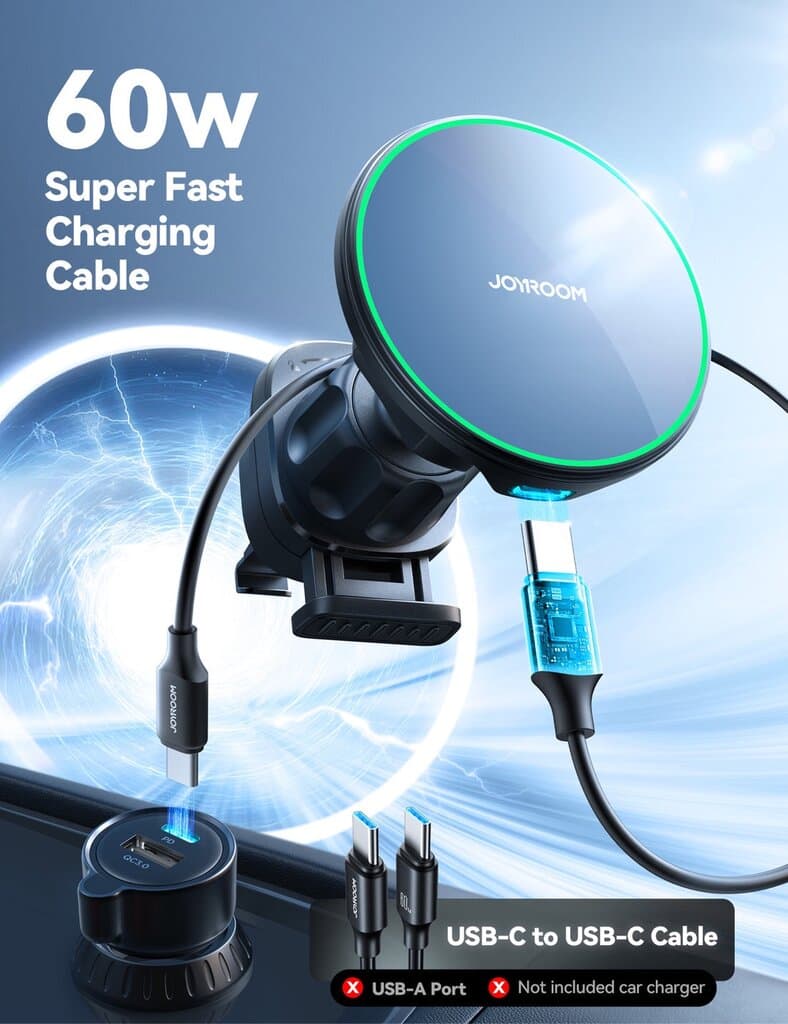 JOYROOM JR-ZS412 Magnetic Wireless Air Vent Car Charger Mount 3