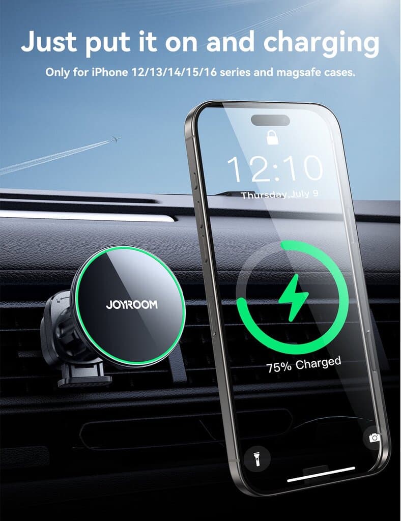 JOYROOM JR-ZS412 Magnetic Wireless Air Vent Car Charger Mount 4