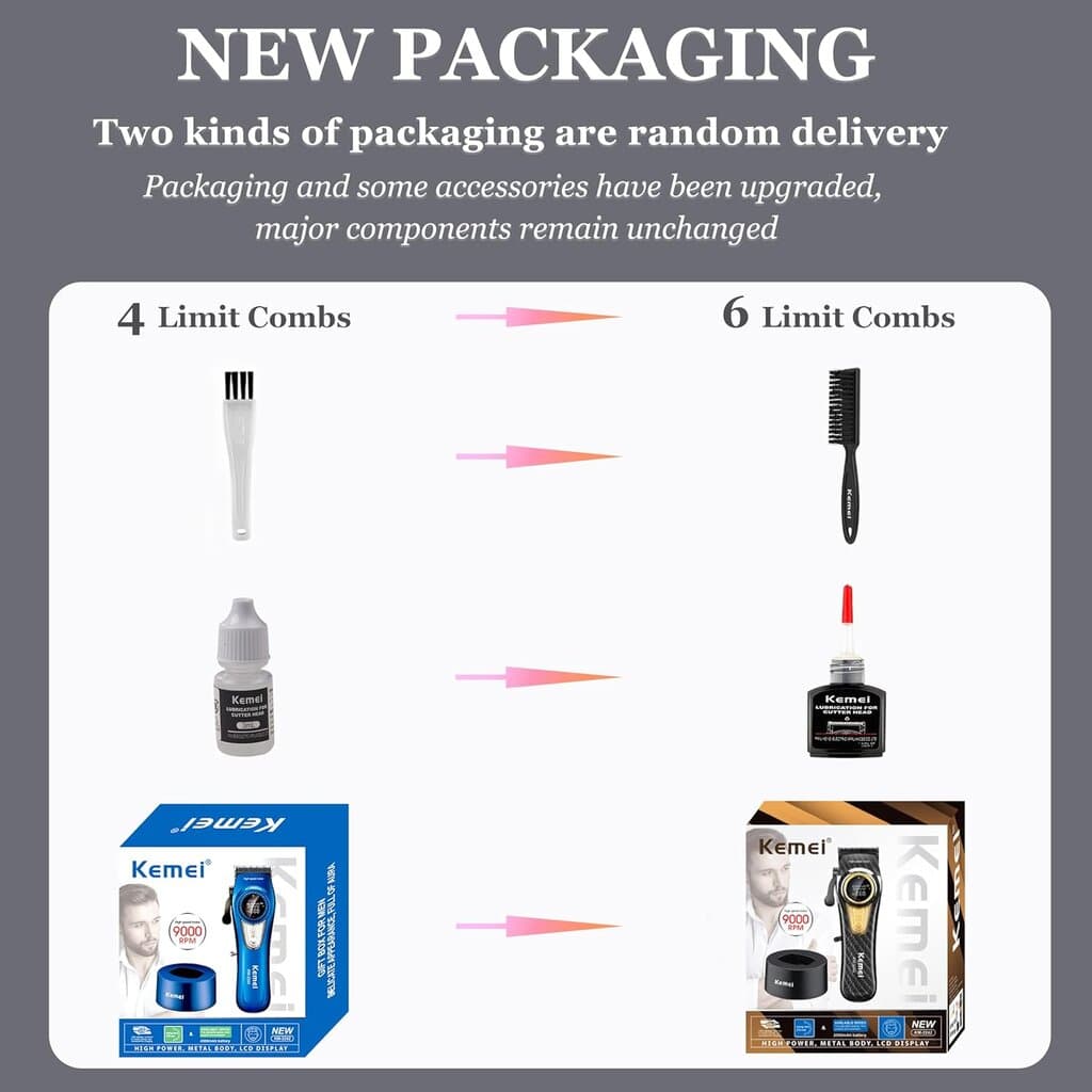 Kemei Professional Hair Clippers For Men - KM-2242 (Black) 6