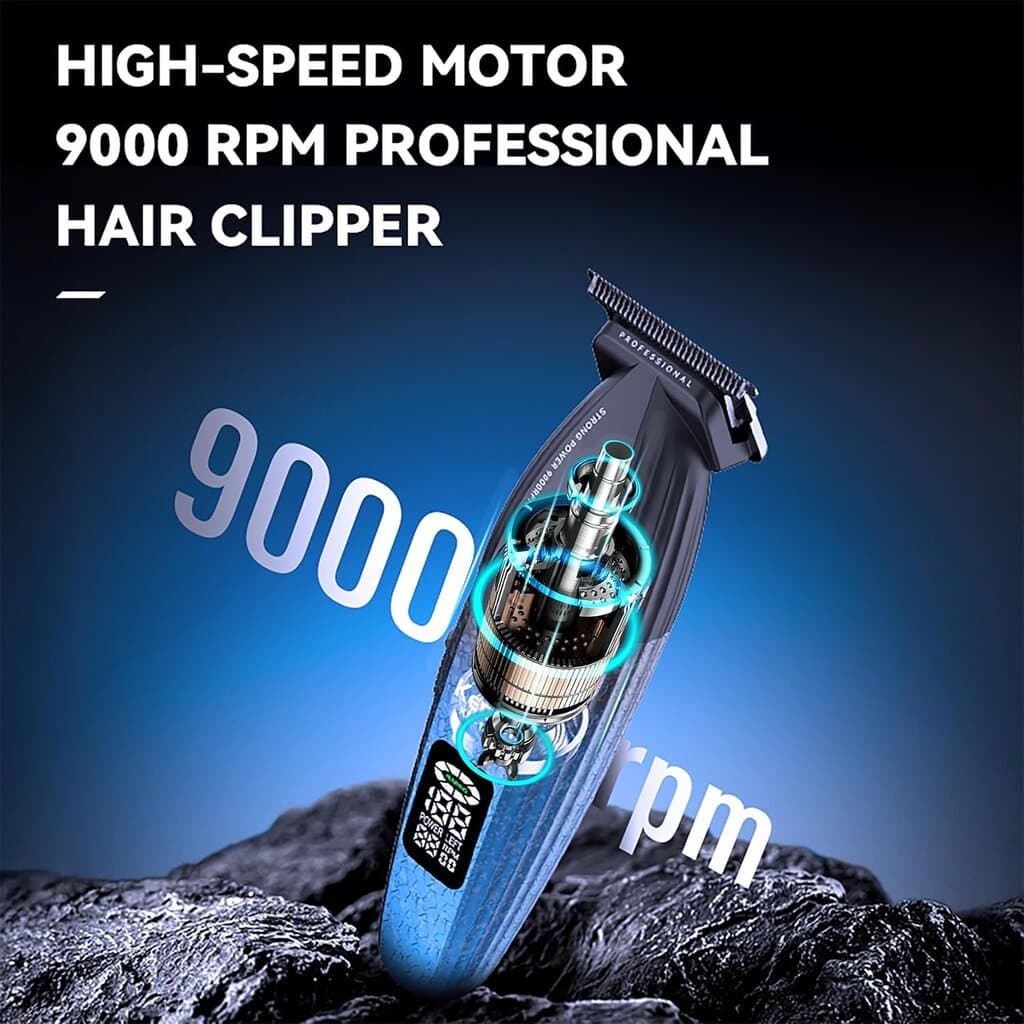 Kemei Rechargeable Hiar Trimmer - KM-1669 (Blue+Black) 2