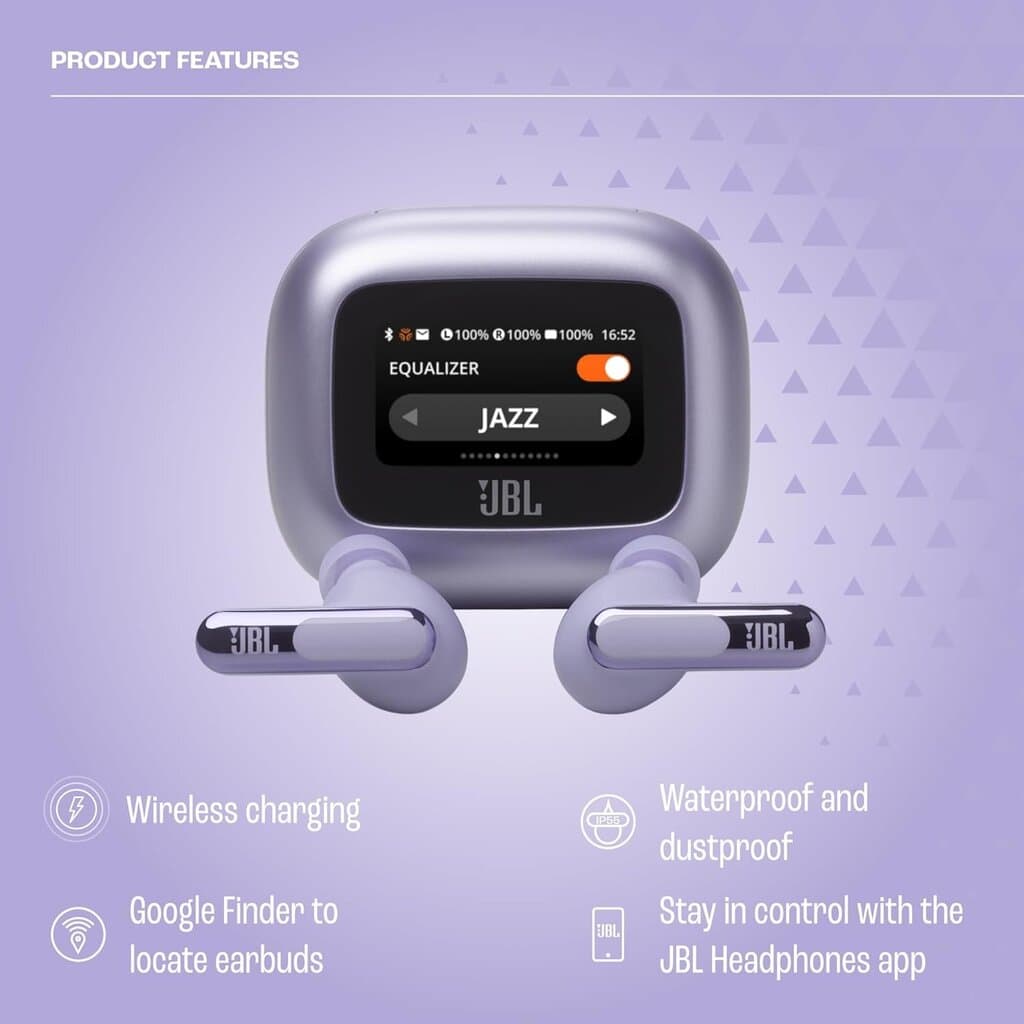 JBL Live Beam 3 True Wireless Noise Cancelling Earbuds - Purple 5