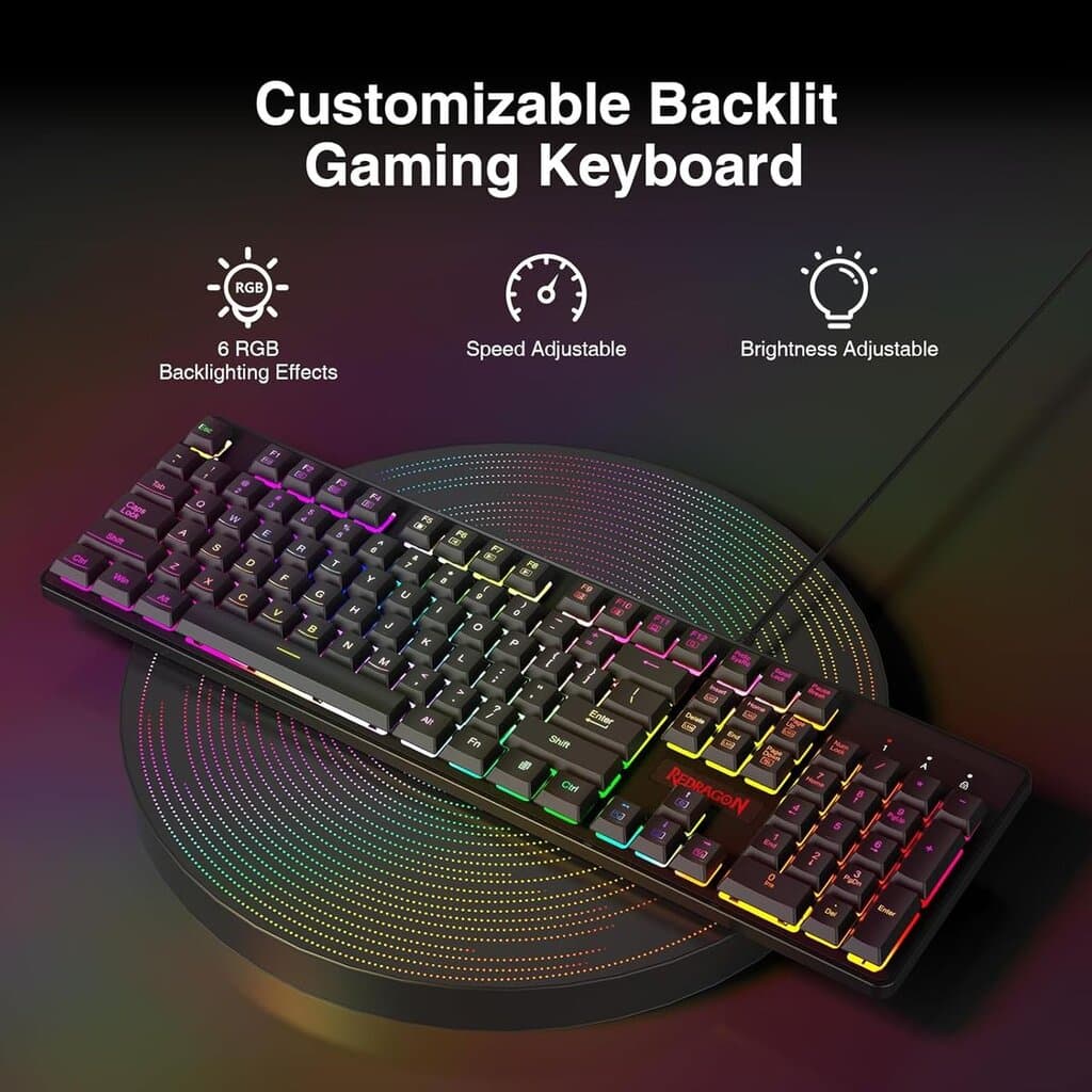 Redragon S107 RGB Gaming Keyboard & Mouse & Mouse Pad Combo 2