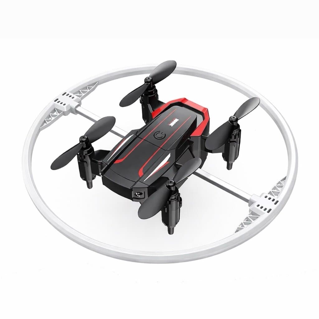 Mini remote-controlled drone with colorful lights