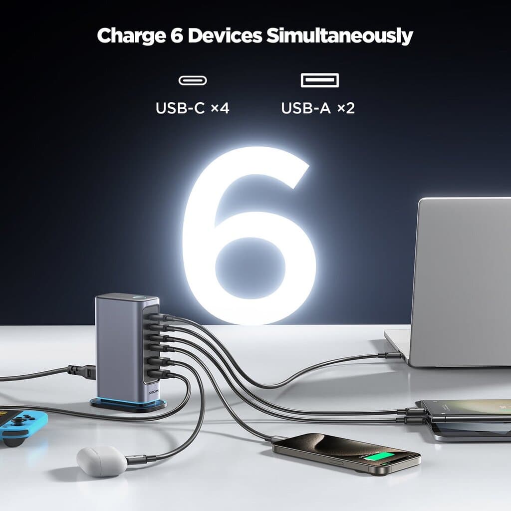 JR-TCM02 65W Multi-port Charger-Dark Gray 5