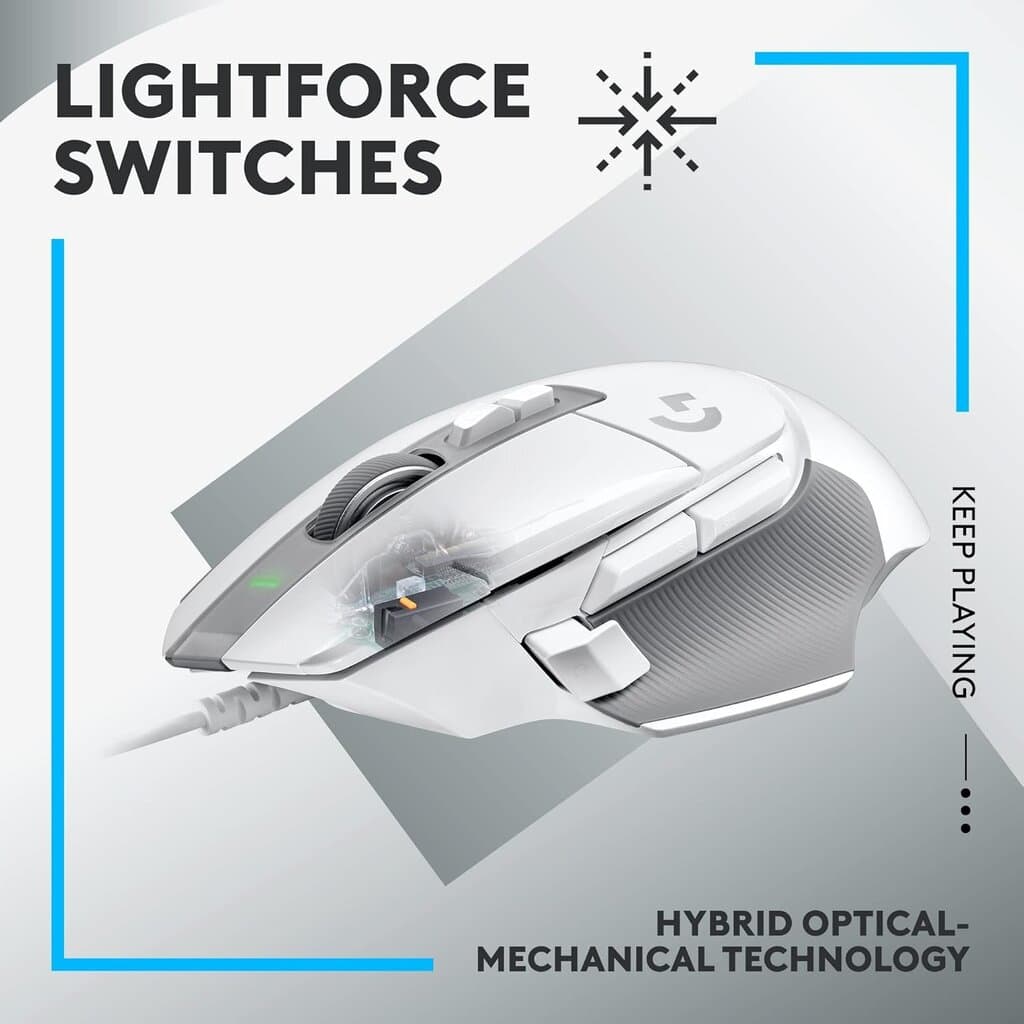 Logitech G502 X Wired Gaming Mouse - White 3