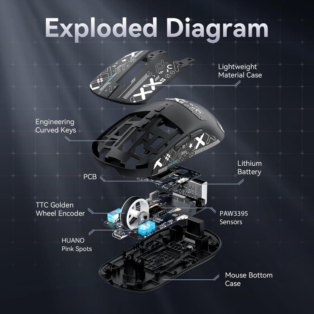 Attack Shark X6 Lightweight Wireless Gaming Mouse - Black 4