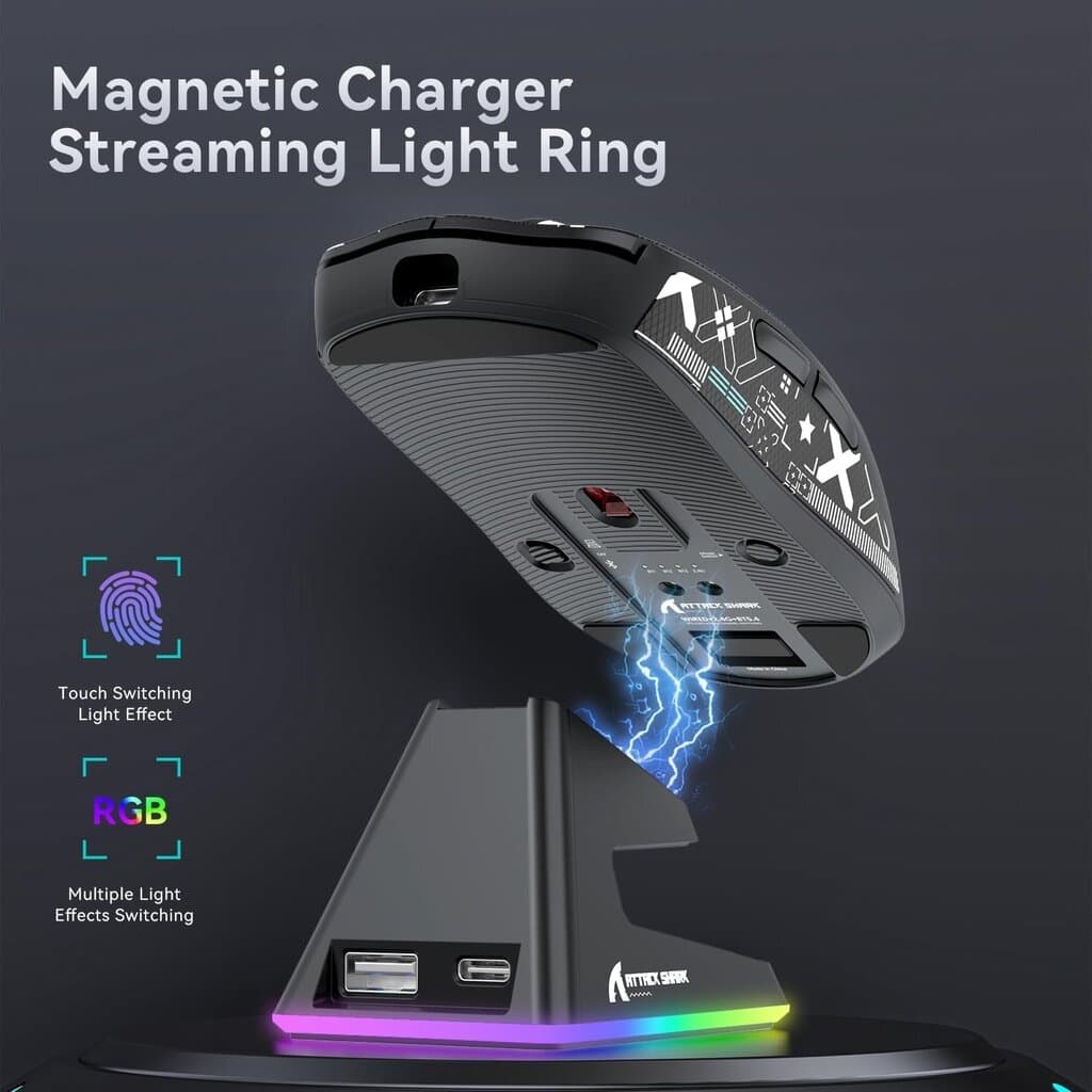 Attack Shark X6 Lightweight Wireless Gaming Mouse - Black 5