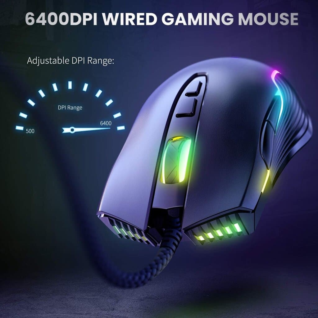 Onikuma CW905 Wired Gaming Mouse RGB - Black 2