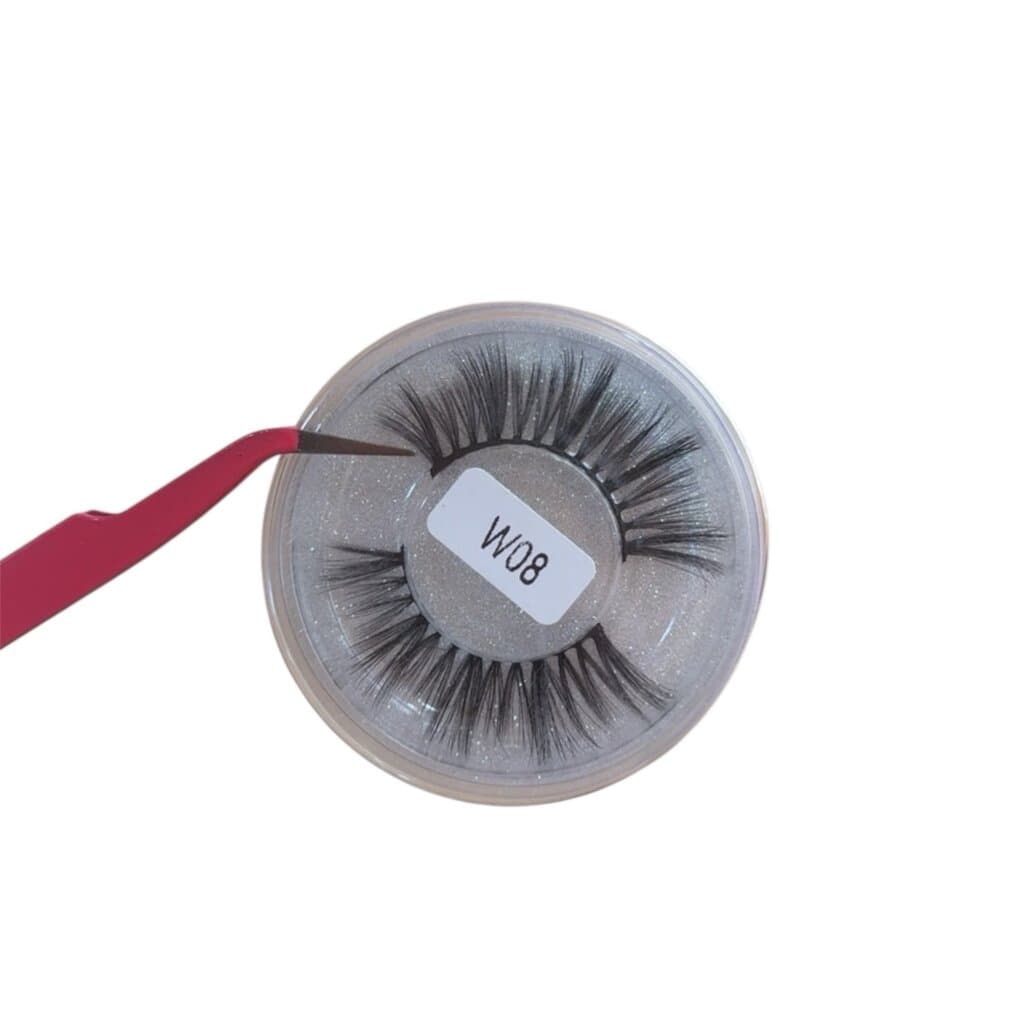 W08 3D Faux Mink Lashes – Dramatic Volume Strip Eyelashes