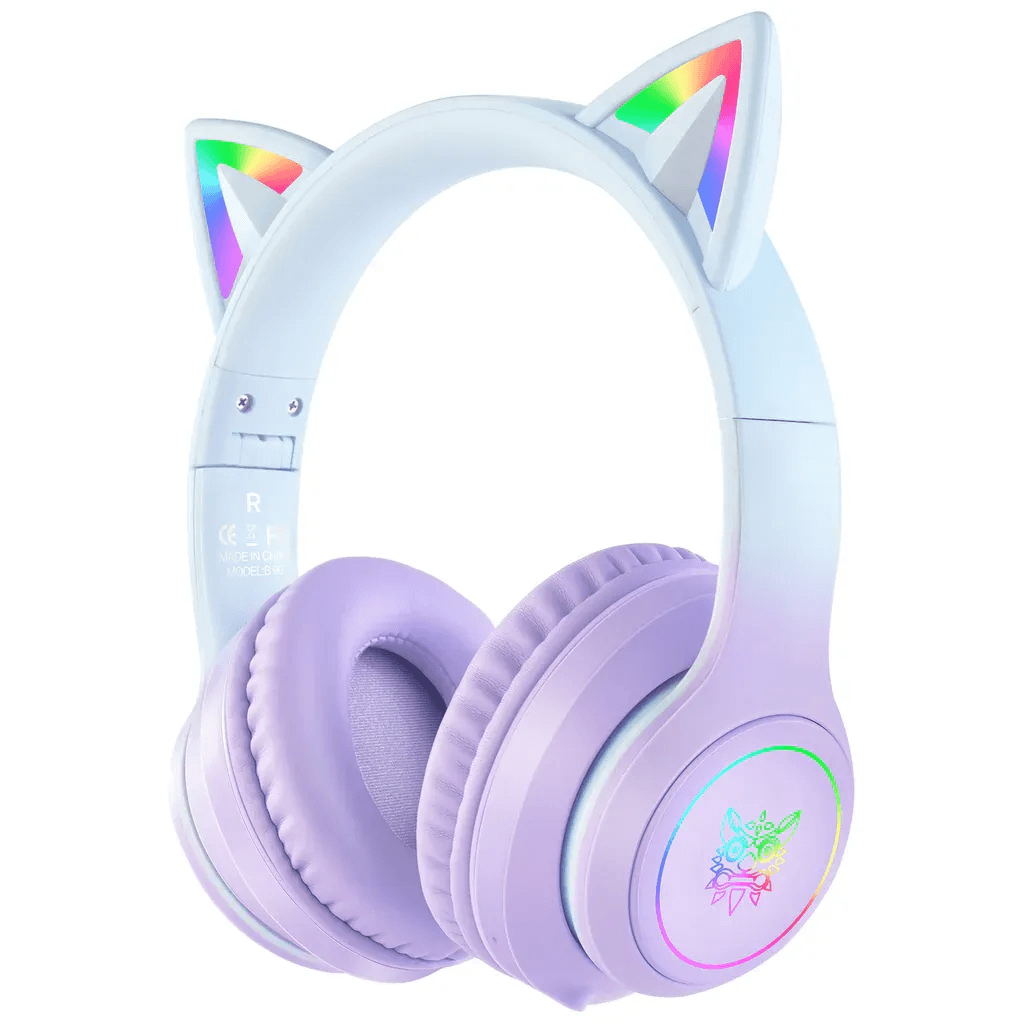 Onikuma B90 RGB Cat-Ear Wireless Headset - Blue-Purple Gradient