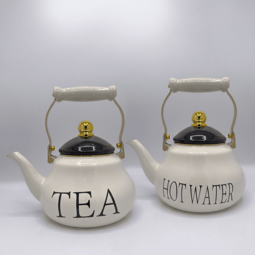 Zinc Kettle & Teapot Set - White