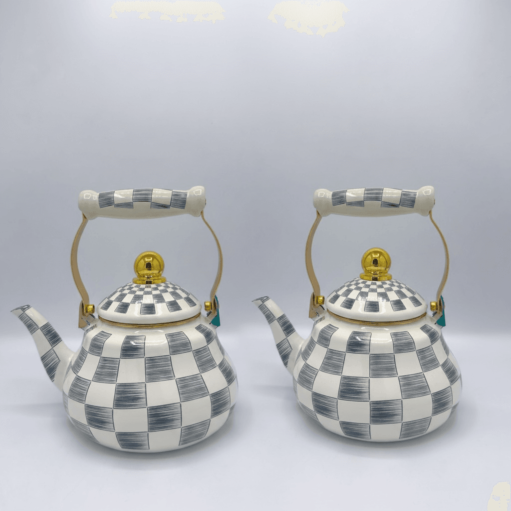 Zinc Kettle & Teapot Set - Light Gray