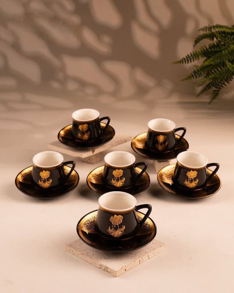 Coffee Cup Set - 6 Piece (Black)