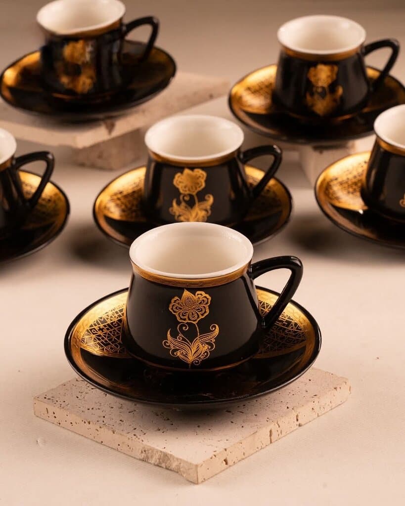 Coffee Cup Set - 6 Piece (Black) 2