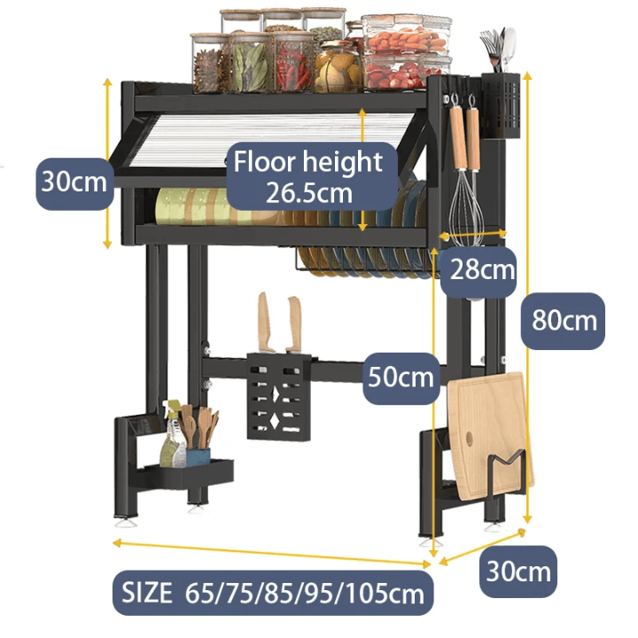Kitchen Sink Organizer & Drying Rack (Black) 2
