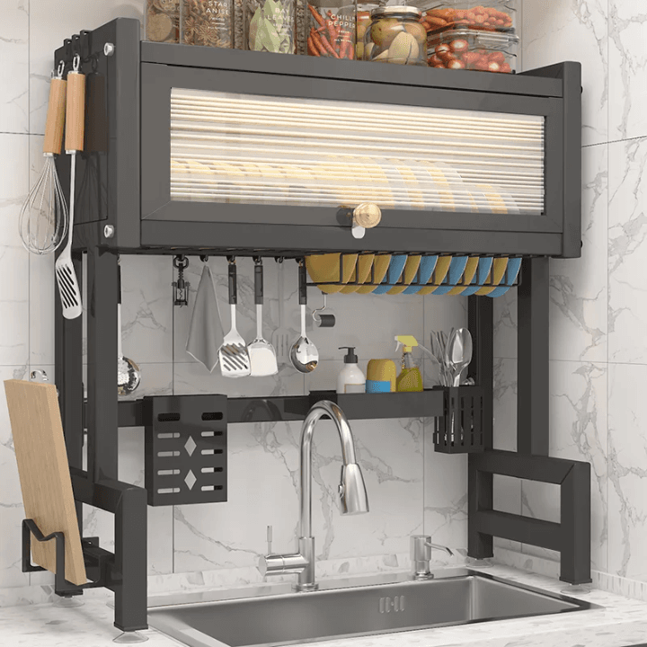 Kitchen Sink Organizer & Drying Rack (Black) 3