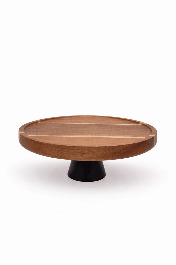 Wooden Cake Stand with Acrylic Lid - Balck 3