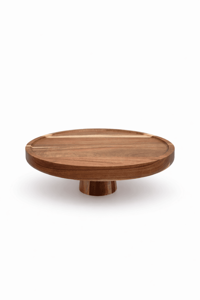 Wooden Cake Stand with Acrylic Lid - White 3