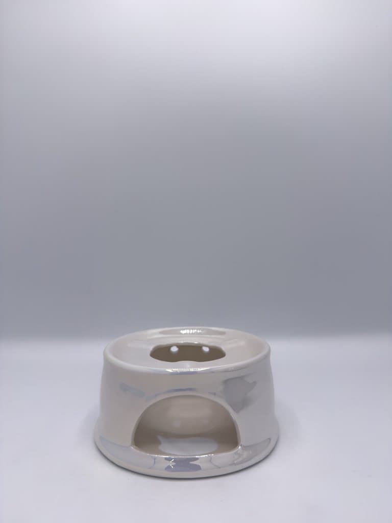 Ceramic Teapot with Warmer Stand (White) 3