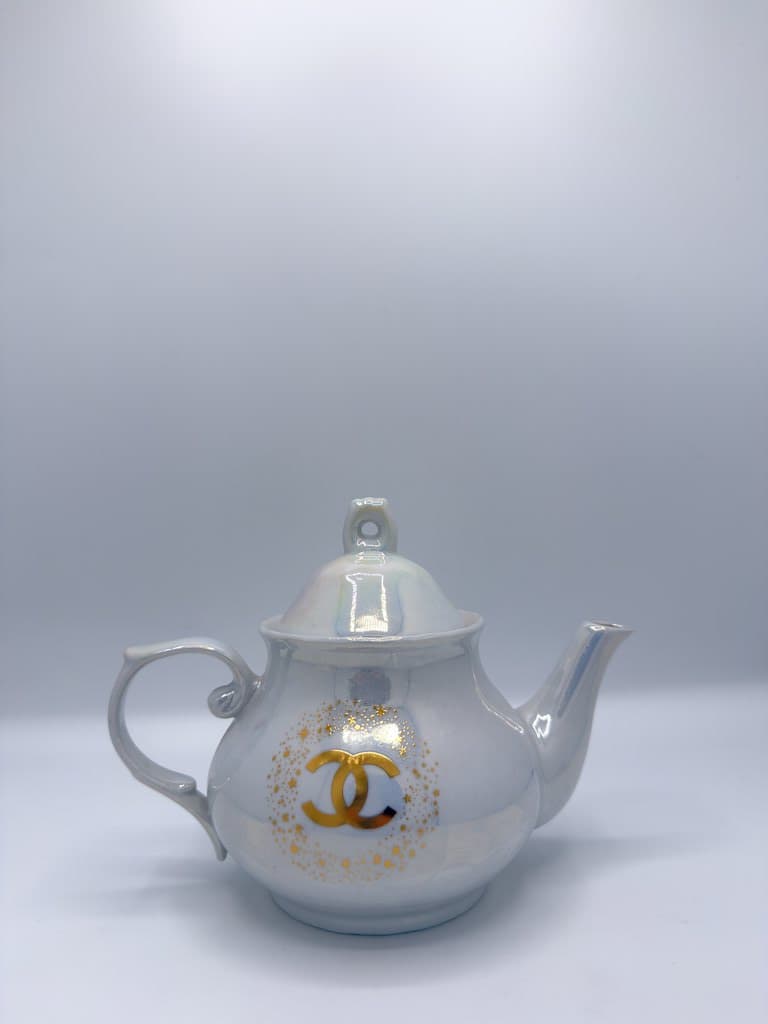 Ceramic Teapot with Warmer Stand (White) 4