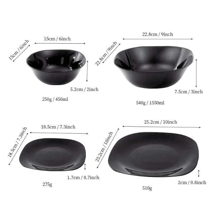 Dinnerware Set - 26 Piece (Black) 4