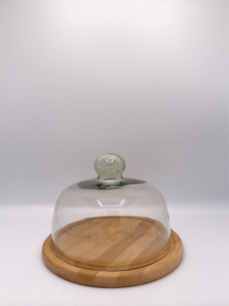 Wooden Cake Stand with Glass Dome (M) 2