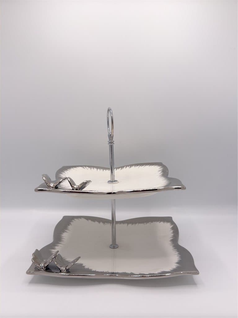 Two-Tier Dessert Stand (Silver)