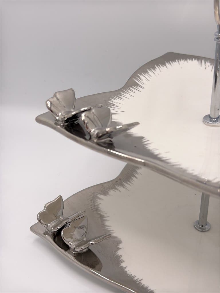 Two-Tier Dessert Stand (Silver) 2