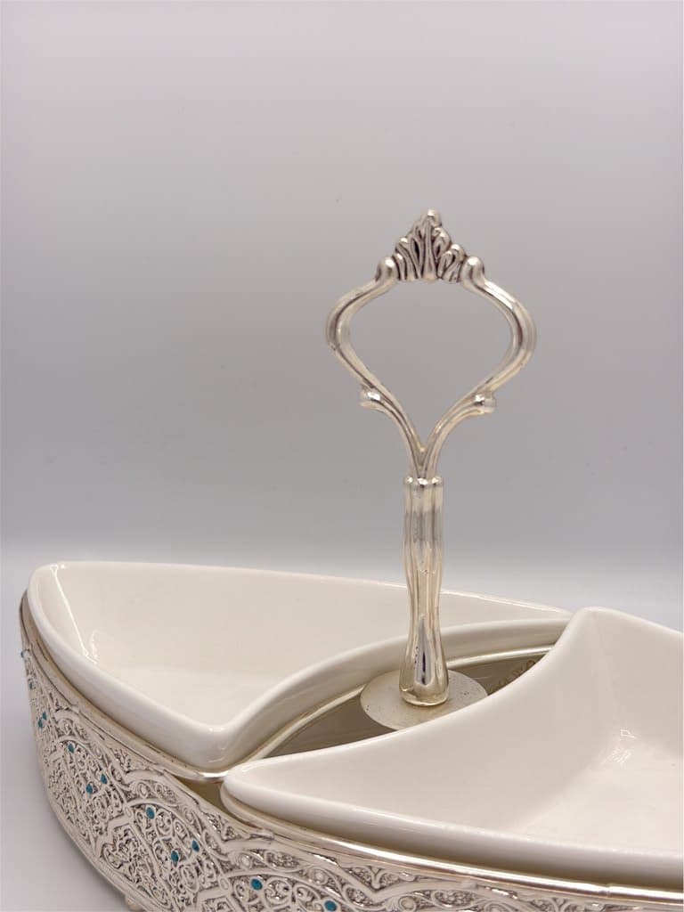 Two-Section Serving Dish (Silver) 5