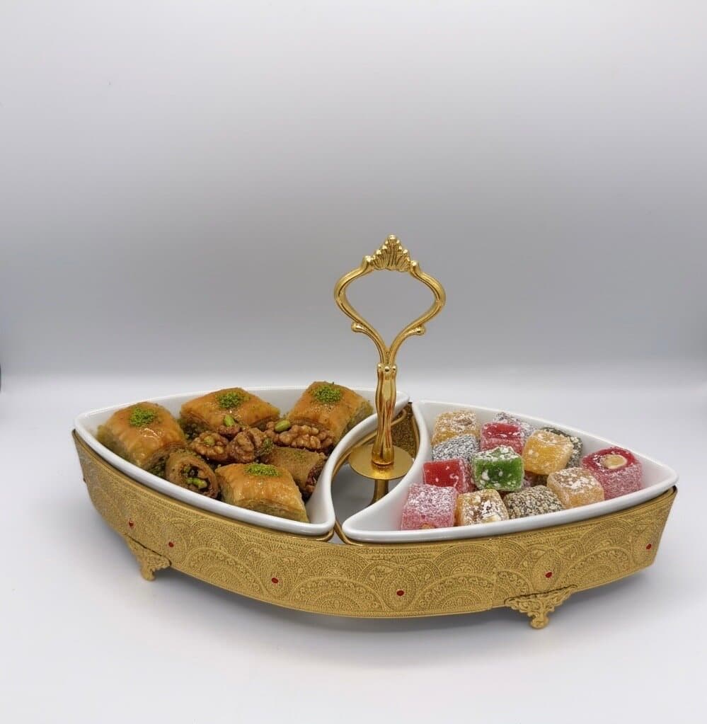 Two-Section Serving Dish (Gold)