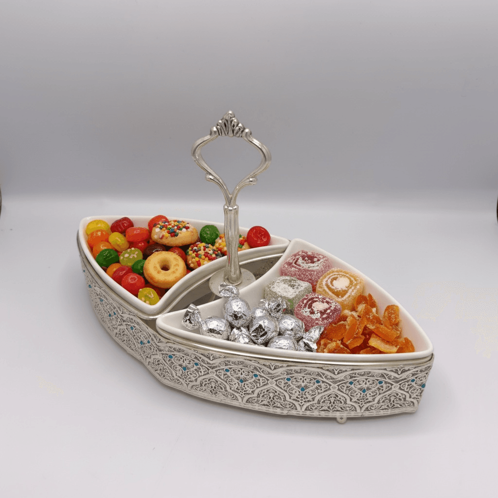 Two-Section Serving Dish (Silver)