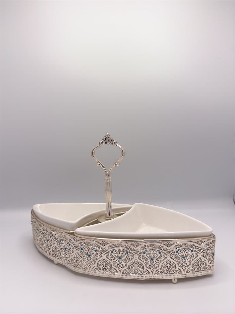 Two-Section Serving Dish (Silver) 2