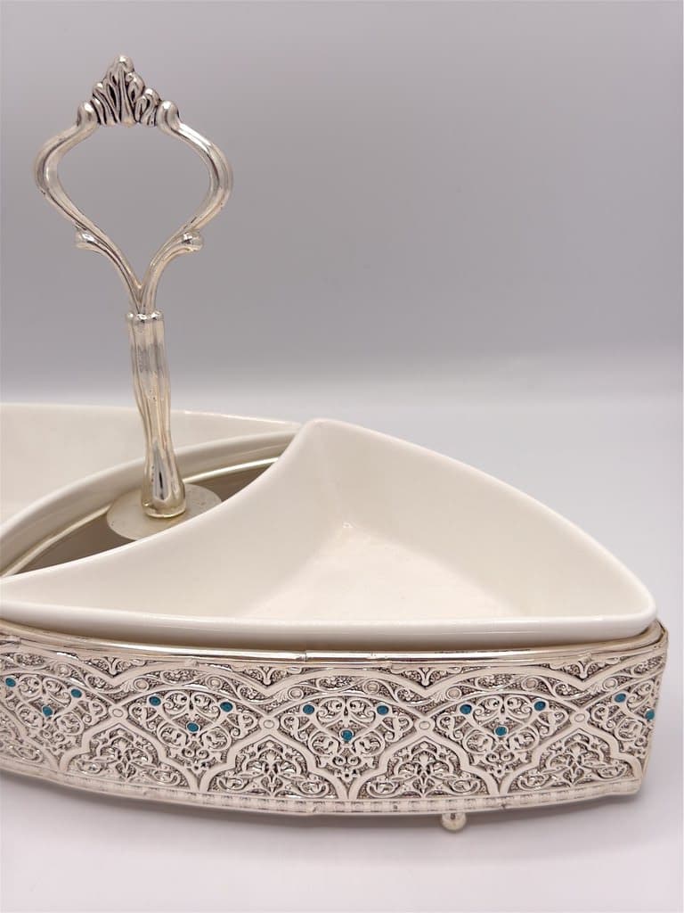 Two-Section Serving Dish (Silver) 4