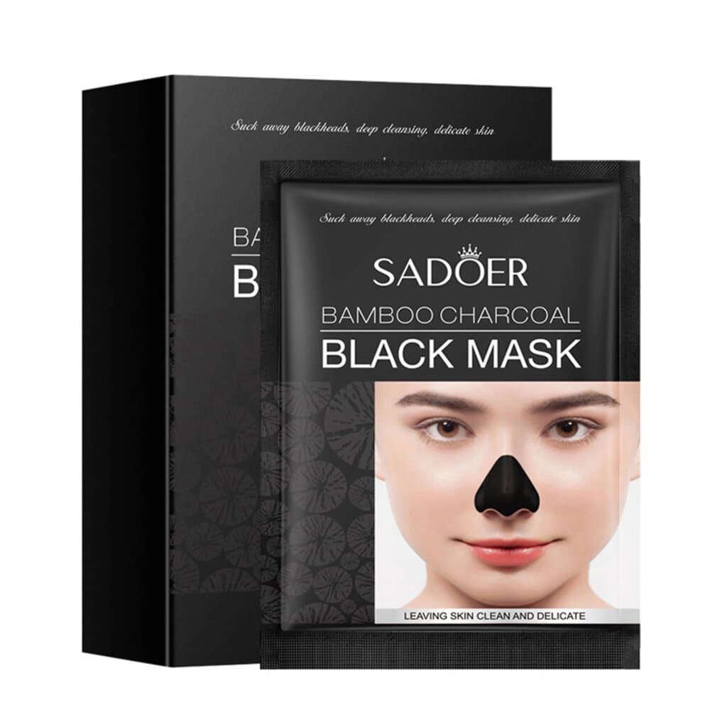 SADOER Bamboo Charcoal Black Mask – Box (10 Pieces)