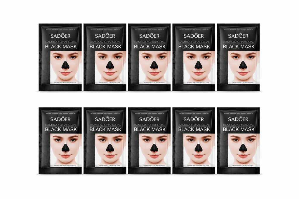 SADOER Bamboo Charcoal Black Mask – Box (10 Pieces)