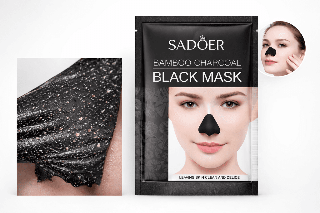 SADOER Bamboo Charcoal Black Mask – 1 Piece